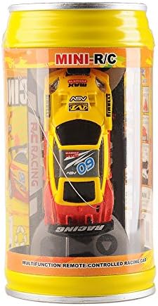 Cobblehome™ Mini Speed RC Radio Remote Control Micro Coke Can Racing Car Toy 1:63 Scale 49MHz Yellow
