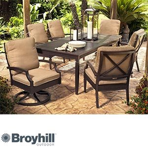 Radiance 7-pc Dining Collection by BroyhillÂ® Outdoor Includes: 2 Swivel Dining Chairs, 4 Stationary Dining Chairs & 40