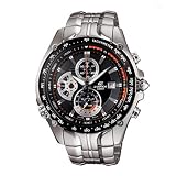 Stainless Steel Edifice Black Dial Analog Quartz Tachymeter