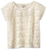 Lucky Brand Girls 7-16 Lace Crochet Top With Tank, Beige, Large