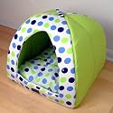 Lime Green Polka Dot Dog House - XSmall