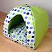 Lime Green Polka Dot Dog House - Small