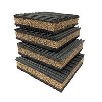 4 Pack of Anti Vibration Pads 4' x 4' x 7/8' Rubber/Cork Vibration isolation pads