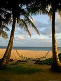 Hammock on the Beach at Sunset, Fairmont Orchid, Hawaii, USA Photographic Poster Print by Panoramic Images, 24x8