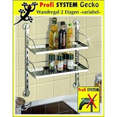 WENKO Wandregal 2 Etagen - variabel- ohne & mit Bohren m�glich - Gew�rzregal