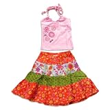 Mish - Girls Halter Skirt Set, Pink, Multi