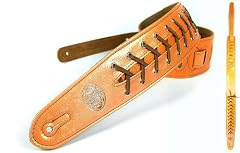 Orange 'Lace Series' Faux Leather Guitar Strap for Electric/Acoustic/Bass Guitar