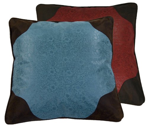 HiEnd Accents Reversible Cheyenne Euro Sham, Red and Turquoise