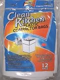 Clean Kitchen 15-Inch Plastic Trash Compactor Bags, 12 Bags