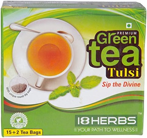 18 Herbs Premium Green Tea With Tulasi - 17 tea bags
