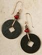 Peace Coin and Bead Earrings