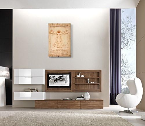 Vitruvian Man by Leonardo Da Vinci Giclee Canvas Prints Wrapped Gallery Wall Art | Stretched and Framed Ready to Hang - 30" x 20"