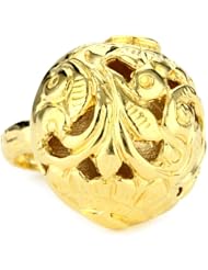 Devon Leigh "Bold Gold" 18k Gold Dipped Carved Ball Ring, Size 7