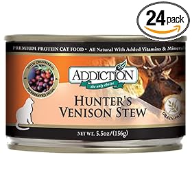 Addiction Hunter's Venison Stew Grain-Free Canned Cat Food (Pack of 24) by Addiction Pet Foods