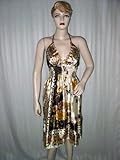IMAGE OF Gorgerous Sepia Brown Goldenrod Evening Party Wear Satin Maxi Dress Resort Wear