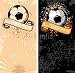 Wallmonkeys Peel and Stick Wall Decals - Soccer Ball on Grunge Background - Removable Graphic