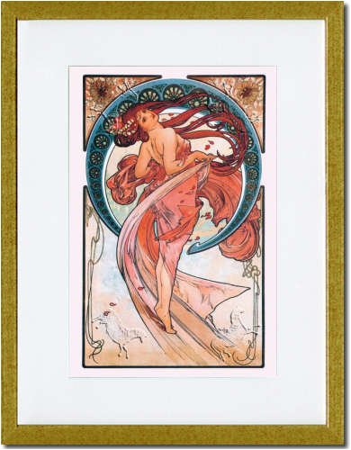 Gold Framed/Matted Print 17x23, Dance (Rose)