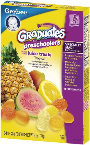 Gerber Graduates Juice Treats, Tropical, 6-Count Pouches (Pack of 6)