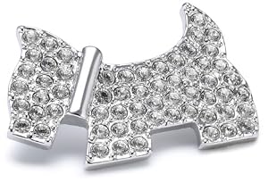 Rhodium Plated Swaroski Crystal Scottie Dog Brooch