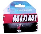 NBA Miami Heat Silicone Rubber Bracelet Set, 2-Pack