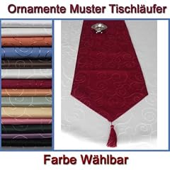 Tischl�ufer , Tischset , Kissenh�llen passend zu unseren Tischdecke DAMAST Ornamente Gr��e & Farbe w�hlbar * von DecoHometextil, Tischl�ufer 33x100, Dunkelrot