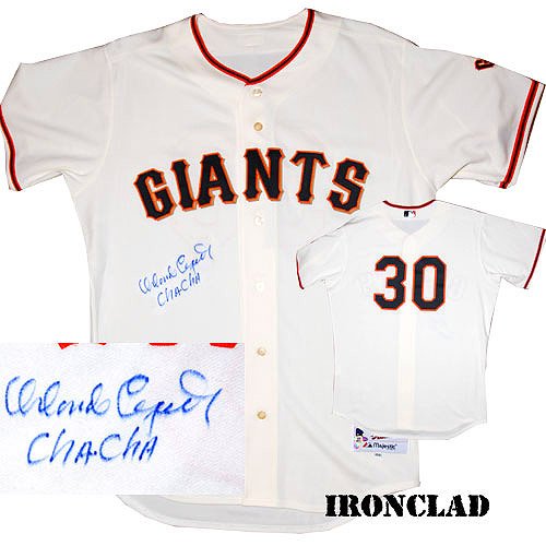 Ironclad San Francisco Giants Orlando Cepeda Signed Jersey w/ Cha Cha Inscription