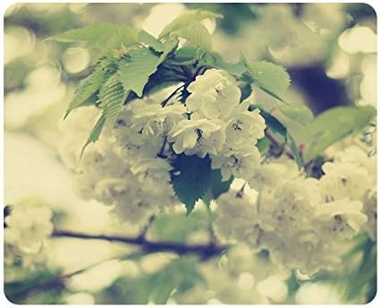 Pentys White Peach Blossom Rectangular Mouse Pad (9 X 7 Inches)