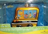 Sesame Street Glass Christmas Ornament School Bus