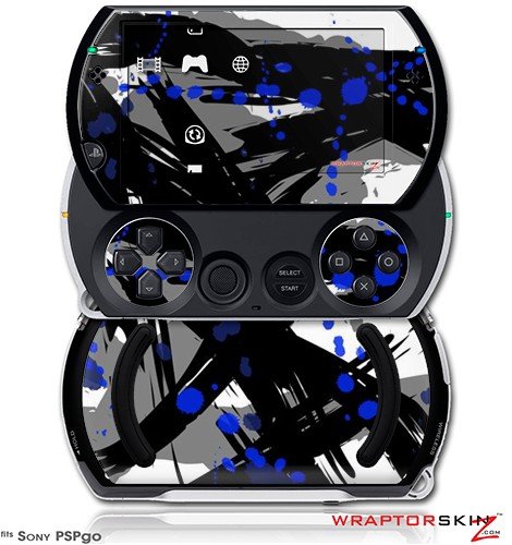 PSPgo Skin and Screen Protector Kit - Abstract 02 Blue fits Sony PSP go