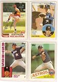 Nolan Ryan (4) Card Topps Baseball Lot (1982 1983 1984 1985 Topps Cards) (Houston Astros) (Texas Rangers)