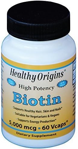 Healthy Origins Biotin 5, 000 MCG, 60 count (Pack of 12) by Healthy Orgins