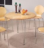 Muller Style Maple Wood Veneer Round Dining Table
