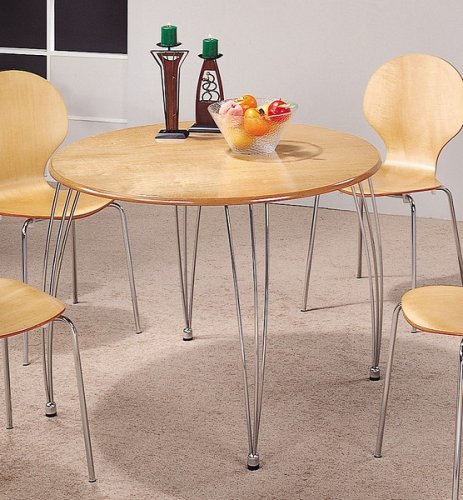 Muller Style Maple Wood Veneer Round Dining Table