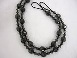 2 X BLACK BEADED CURTAIN TIE BACKS TIEBACKS