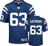 Jeff Saturday Blue Reebok NFL Premier Indianapolis Colts Jersey - Large