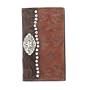 American West Round-Up Collection Small Address Book - Check Holder in Rich Brown Leather