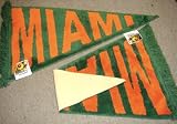Green & Orange University of Miami Hurricanes Plush Pennant Area Rug / Floor Mat