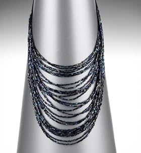 Multi-Faceted Bead Cascade Collar Necklace