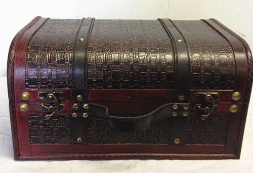 Faux Leather Decorative Wooden Storage Trunk (HF 008D-1)