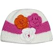 Cute Flower Accented Hand Crochet Acrylic Baby Beanie Hat - Various Design Colors