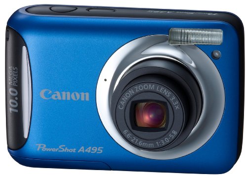 Canon PowerShot A495 10.1 MP Digital Camera with 3.3x Optical Zoom and 2.5-Inch LCD (Blue)