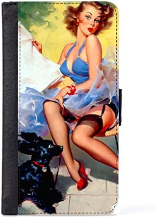 Case Fun Samsung Galaxy Note 3 (N9000) Faux Leather Wallet Case - Hold Everything Pin Up Girl