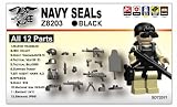 Navy Seals Gear Pack in Black (12 Pieces) - LEGO Compatible Minifigure Pieces