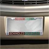 Florida State Seminoles (FSU)/Miami Hurricanes House Divided Metal License Plate Frame
