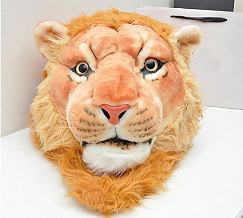 Gmin-Wild Animal Tiger Head Bag Panda Head Bag Leopard Head Bag Backpack Knapsack (Lion, 39 * 37 * 50cm)