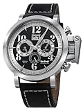 Perigaum 1972 Automatic Multi Function P-1115-AS-S-SLE Watch for Him W/ Crown Guard