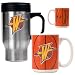 Golden State Warriors NBA Stainless Steel Travel Mug & Gameball Ceramic Mug Set - Primary Logo