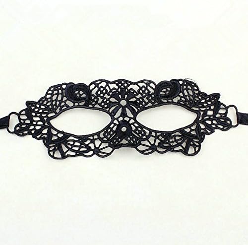 CCrytal Sexy Fashion Costume black Lace Eye Mask Venetian Masquerade Ball Party (1 package, 19 flower-shaped eyewear)