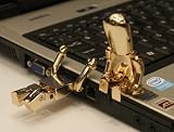 Gold Robot USB Memory Stick 2GB - Flash Drive/School/Novelty/Gift