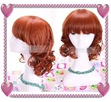 35cm Lolita Medium Curly Multi-color Cosplay Chinese-red C25019